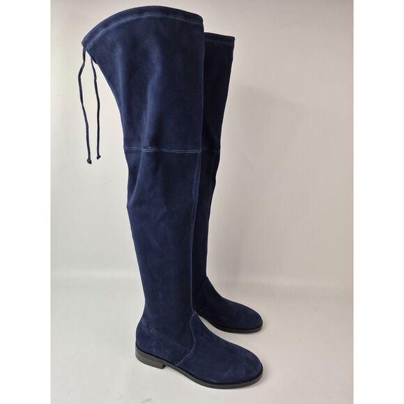 Stuart Weitzman Women's Jocey Suede Over The Knee Boots Lowland Blue Size 9.5 B - Picture 1 of 7